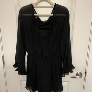 Express black romper with mesh sleeves size large